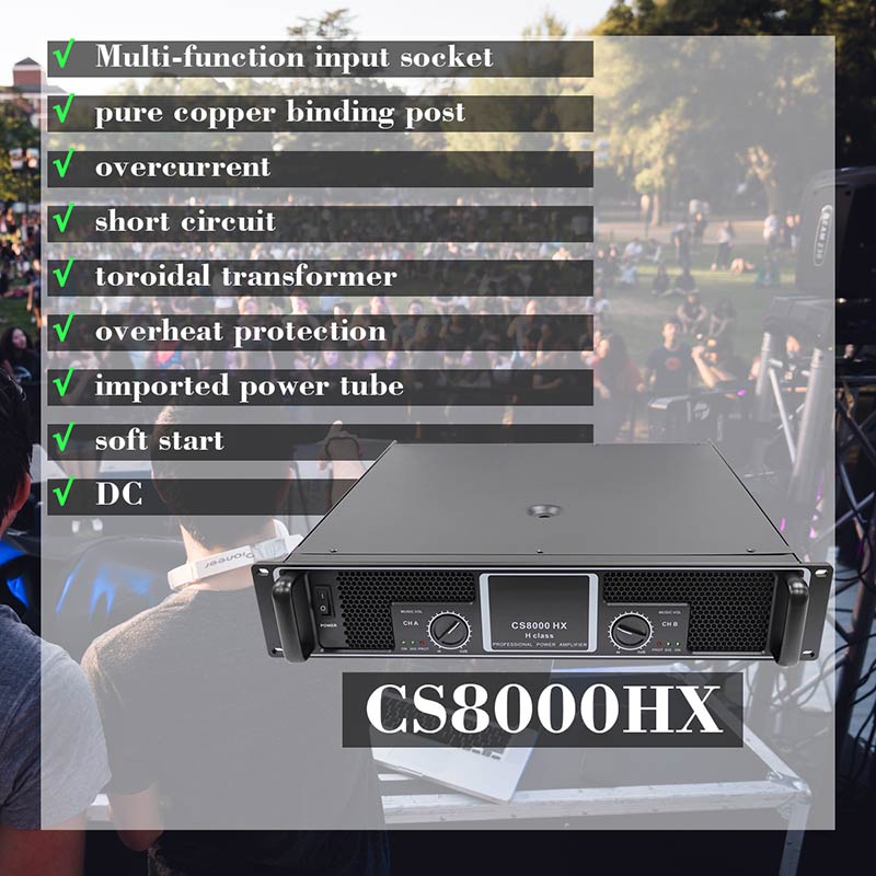 The New 800W*2 two channel multiple interconnections Amplifier for professional music, CS-8000HX