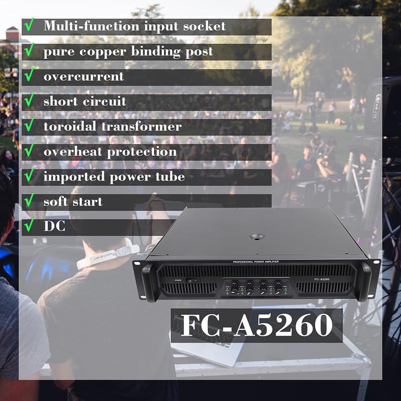 Wholesale Direct Sales 250W*4 high quality low pitched Amplifier for Karaoke, FC-A5260