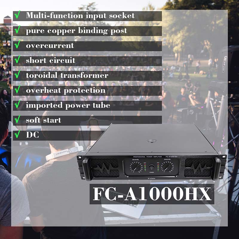 New In 2025 professional 800W*2 High pitched Music Amplifier for karaoke KTV, FC-A1000HX