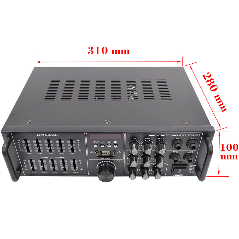 Custom Label BT 5.0 Mini Audio Amp 25W Dual Channel Hi-Fi Digital Power Amplifier for Home, FC-A367R