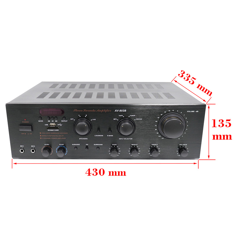 Top Sale Customized 100w*2 Digital Stereo Audio Home DJ Amplifier sound amplifiers speaker, AV-802B