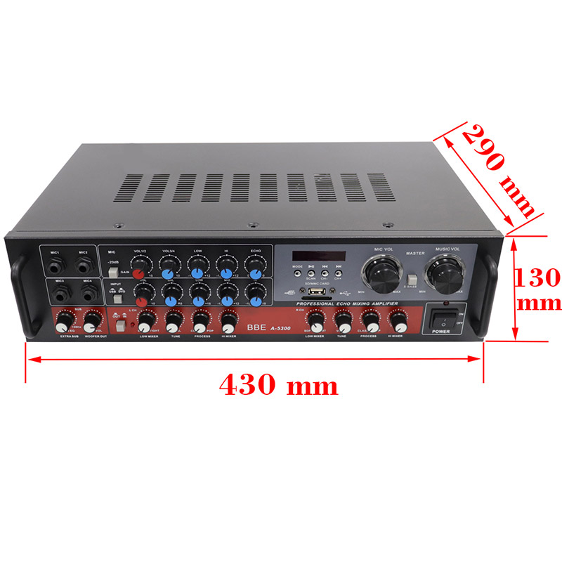 Household 100w*2 160w bluetooth input FM radio integrated A5300 Sound Amplifier, FC-A5300