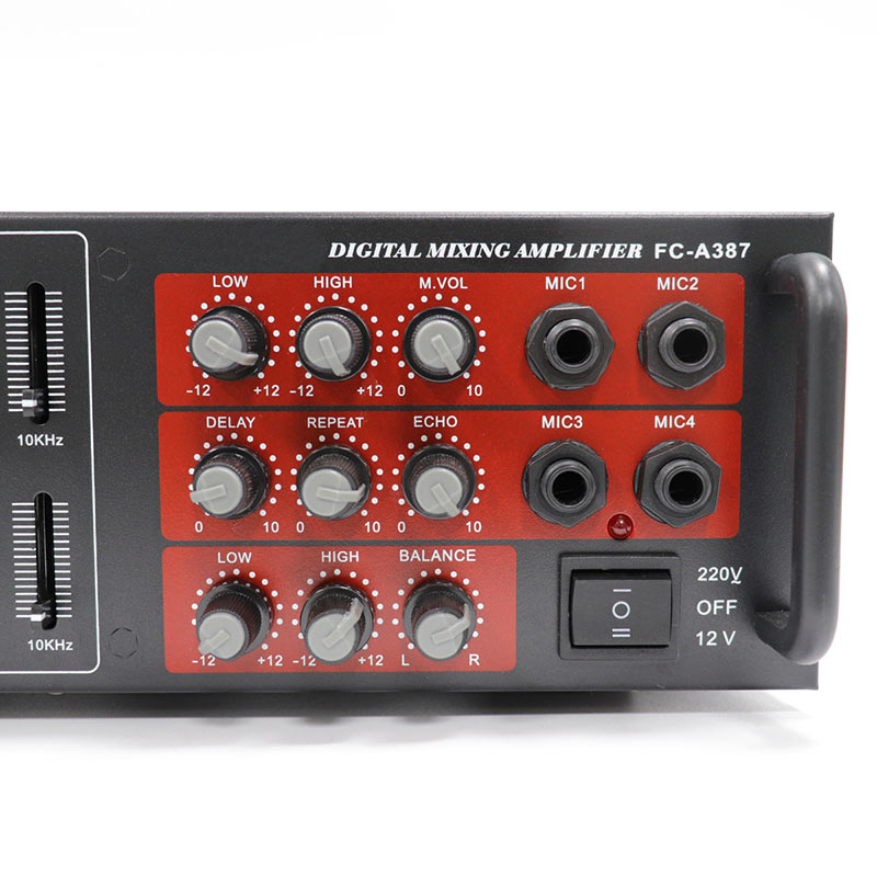 Wholesale 25W Dual Channel Stereo Amplifier Audio Receiver Home Store FM Radio SD MIC, FC-A387