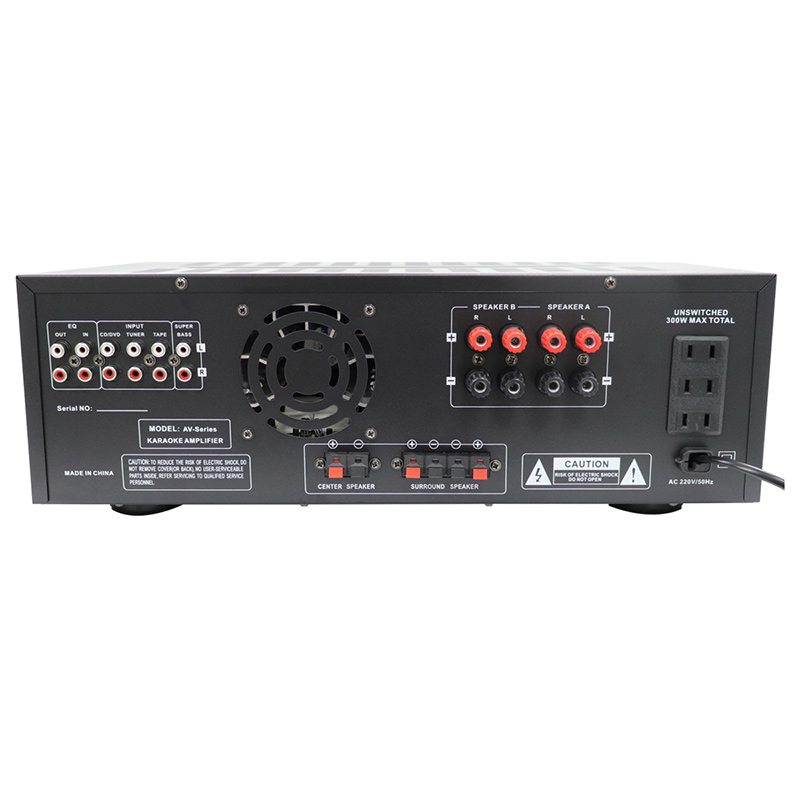 Made in China 100W dual channel Bluetooth and wireless home stereo mixer audio power amplifier, AV-602B