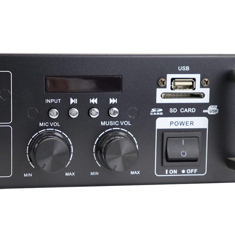 Factory wholesale 25W 2-channel infrared remote control DC12V input Household power amplifier, FC-A418