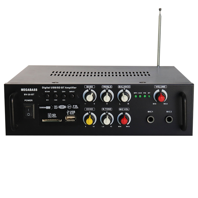 Class D Professional Board Karaoke Stereo Mini Mixer Sound 2.0 Channel HI-FI Home Amplifier, BV-20-BT