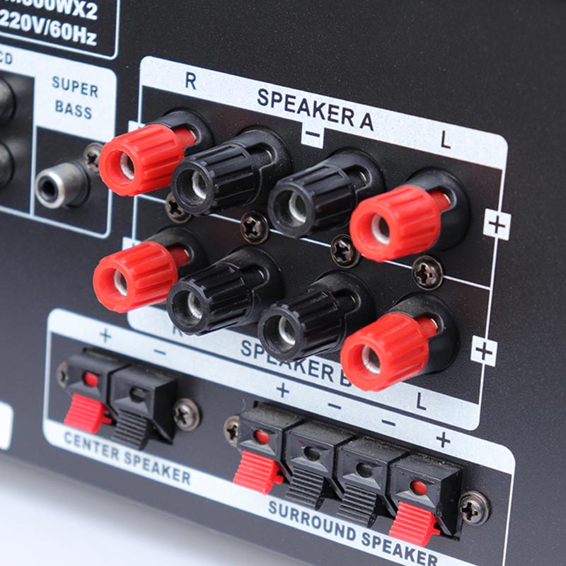 Customized four channel high fidelity digital low-power audio amplifier for home theater systems, AV-5024