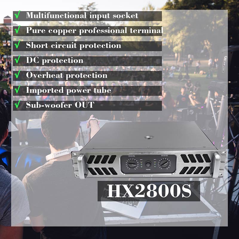 New product 600w 2.0 channels Heavy bass Professional power amplifier for performances, HX2800S