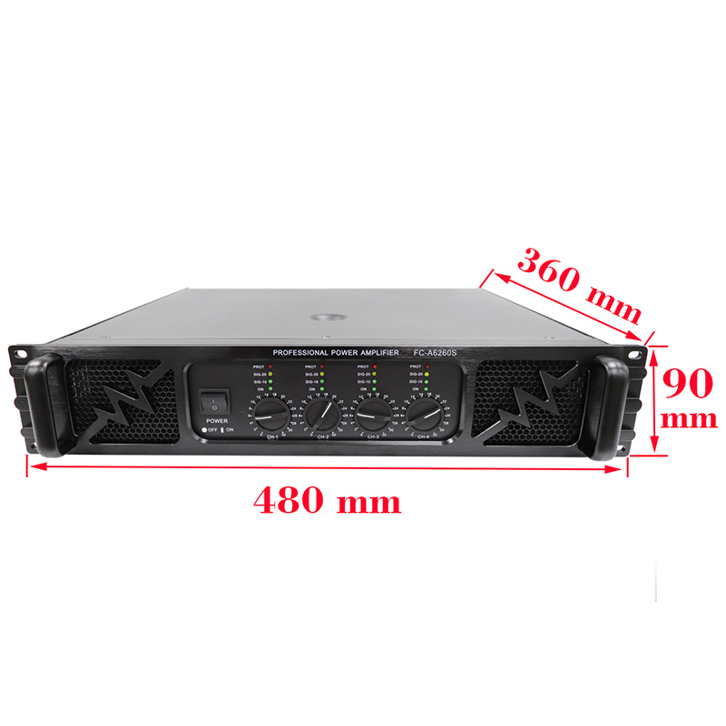 4 Channel 250W Power Amplifier, Audio Power Amplifier, Sound  Amplifier, FC-A6260S
