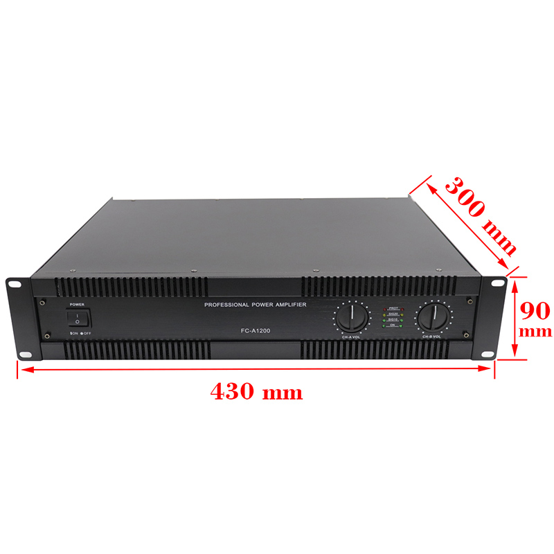 Customized logo 2 Channel 100W Professional Power Amplifier for indoor and outdoor, FC-A1200