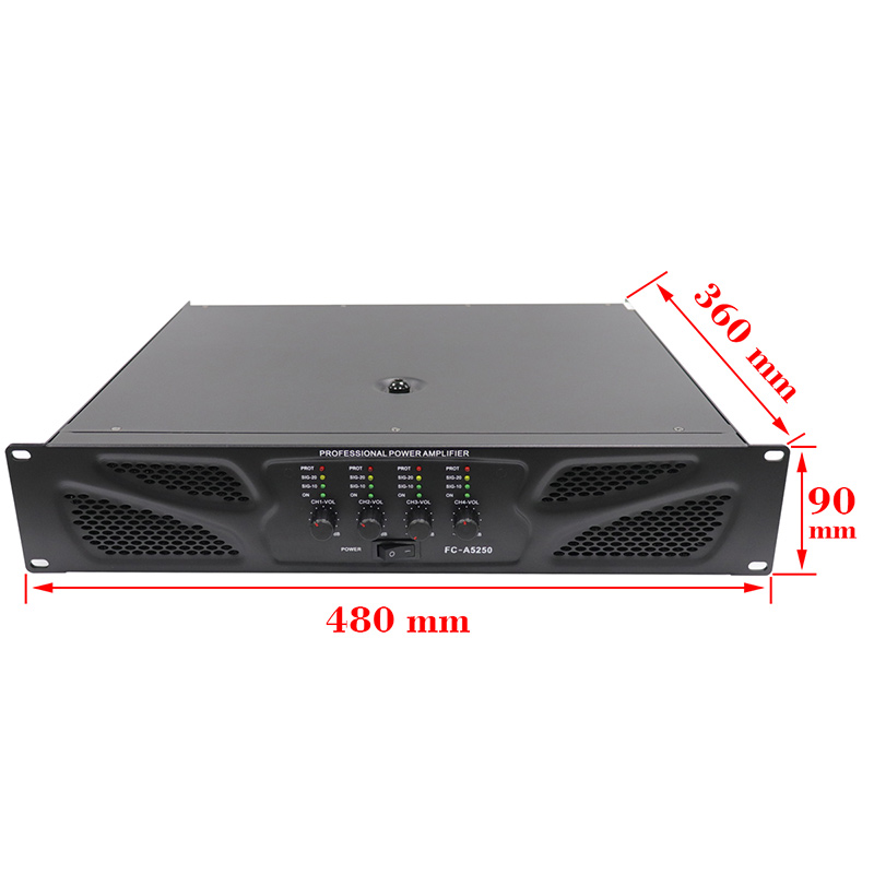 Hot sales 250W Independent four channel Professsional Power Amplifier for stage, FC-A5250