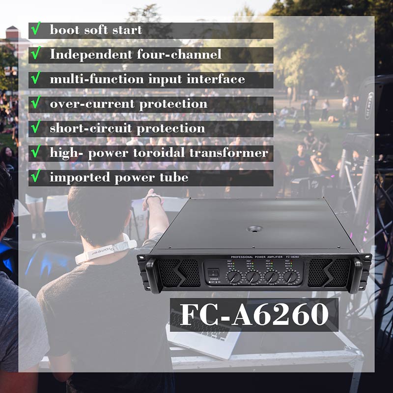 Direct wholesale of manufacturers 4.0 Channel 250w Posterior stage Professional Power Amplifier, FC-A6260