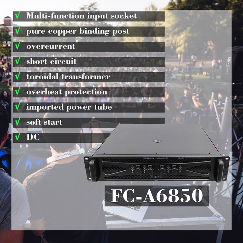 High Power 4 Channel 600w Professional Power Amplifier Professional Stereo Amplifier FC-A6850