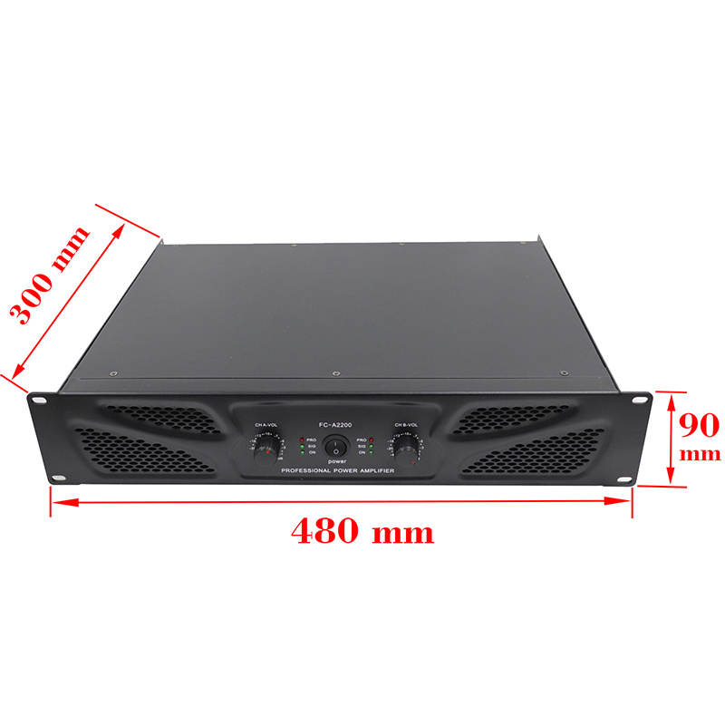 Wholesale customization 2 Channel 200w Stereo Audio Professional Power Amplifier for perform FC-A2200