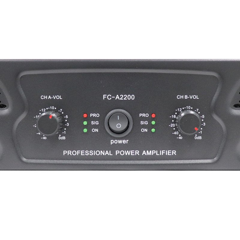 Wholesale customization 2 Channel 200w Stereo Audio Professional Power Amplifier for perform FC-A2200
